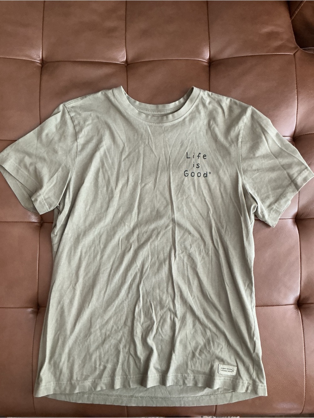 Life Is Good Men's Light Sage Graphic T‑Shirt Large EUC